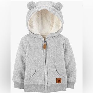 Carter's Unisex Babies' Hooded Sweater Jacket with Sherpa Lining